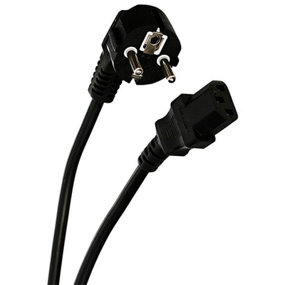 Кабель компьютер - розетка 220V ( угловая Евровилка) "VDE"; 3G*1mm2 VCOM, 1,8 м