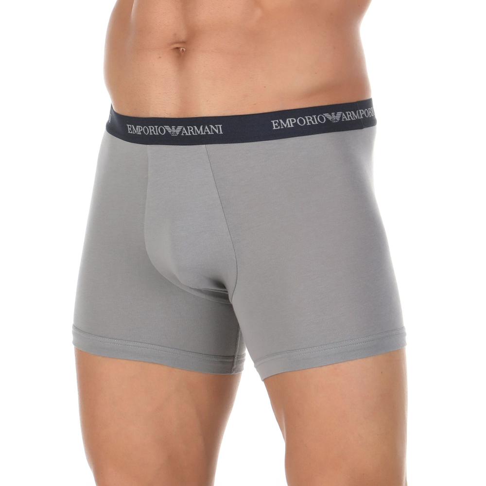 Набор из 2 мужских трусов-боксеров Emporio Armani - темно-синих и серых (Размер: L) (Цвет: разноцветный)