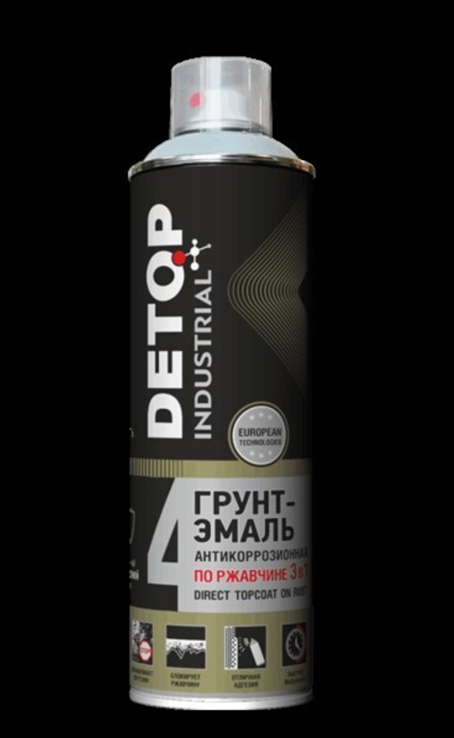 Грунт-эмаль по ржавчине  3 в 1  Серо-белый №9018 650 мл (аэрозоль) (DETOP)