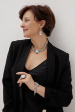 Серьги Crezus, Square, с кристаллами, CZ24-24E9 (аквамариновый)