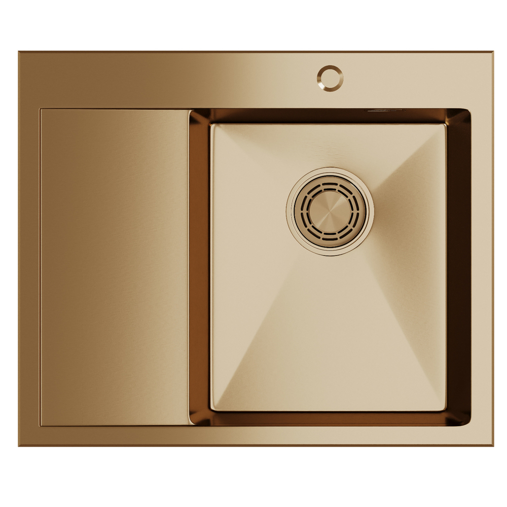Мойка настол.монтаж 60х50 (3,0) прав. вып 3 1/2  MIXLINE ПРО С ФАСКОЙ 20см с сифоном (бронза)