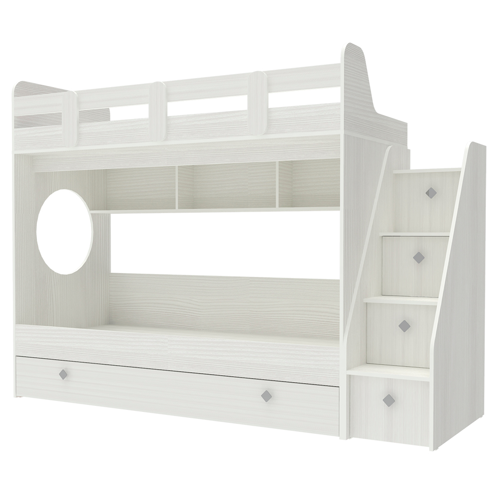 Кровать двухъярусная КарИВи Фортуна-3 Белое Дерево Белое Дерево