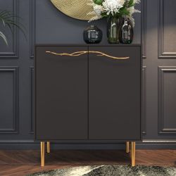 Комод Арт Колор matte Стайл Голд с 2 полками Терпкий коричневый матовый