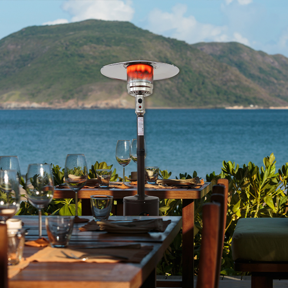 Уличный газовый инфракрасный обогреватель с комплектом для подключения «ГРИБОК» цвет: Коричневый