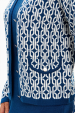 1952 Кардиган женский (бирюзовый/молочный)