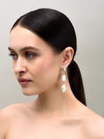 Серьги "Caramel shell pearl green" Gold