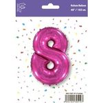 Шар (40"/102 см) Цифра, 8, Фуше, 1 шт. в упак.