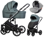 Детская коляска Riko Nano Thermo 3 в 1 с автокреслом Rant Cruise Grey 14 Dark sage (темно-зеленый)