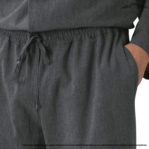 Вареный (стираный) хлопок цв.Темно-серый меланж