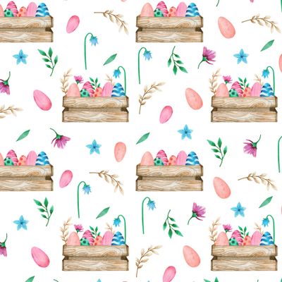 Пасхальные яйца в ящике