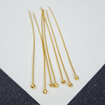 Пины позолота, 50×0.5мм, мягкие, с шариком, цена за набор 10 шт