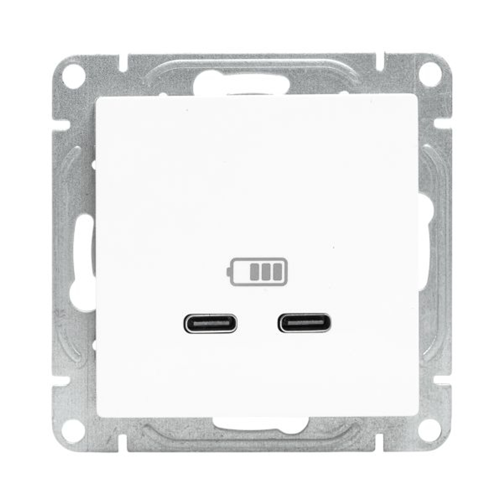 Механизм розетки USB-C - 2шт, белый Эпика EKF