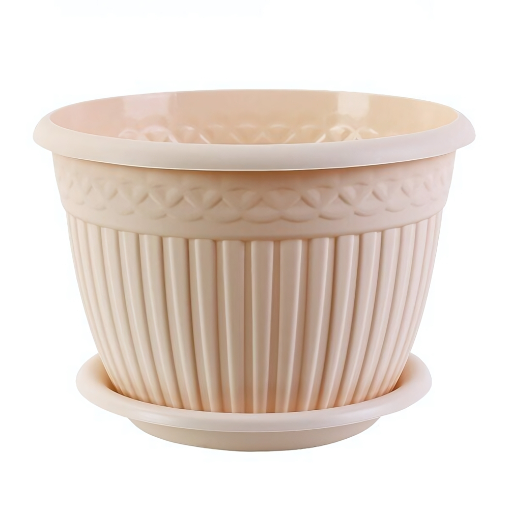 Кашпо "Византия" (3л.) с блюдцем Цв. Пудровый