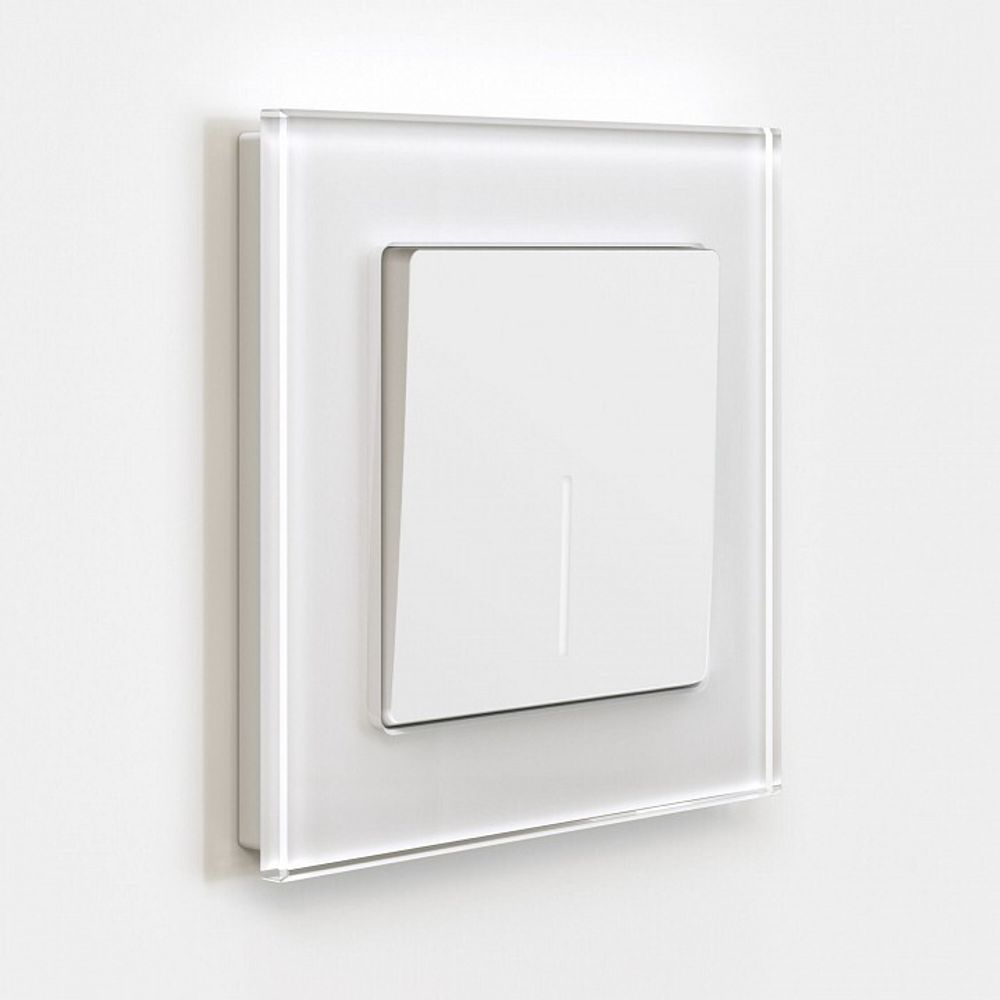 Выключатель одноклавишный с подсветкой без рамки Werkel белый матовый W1110161