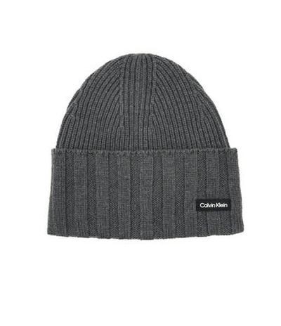 Хлопчатобумажная шапка ELEVATED RIB BEANIE Calvin Klein - графитовый(K50K510985)