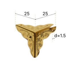 Уголок для шкатулок "Узор", 25*25*25 мм, золото, 4 шт.