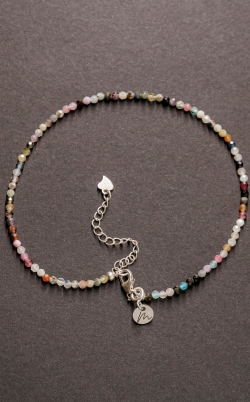 Браслет на ногу "Memo about Summer" из турмалина, на замочке серебро 925