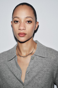 ZARA ОЖЕРЕЛЬЕ ИЗ БУСИН С КАМНЯМИ, РОЗОВО-ЗОЛОТОЙ