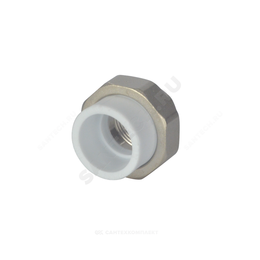 Муфта PP-R комбинированная разъемная белая Дн 20х1" ВР VALFEX 10155125