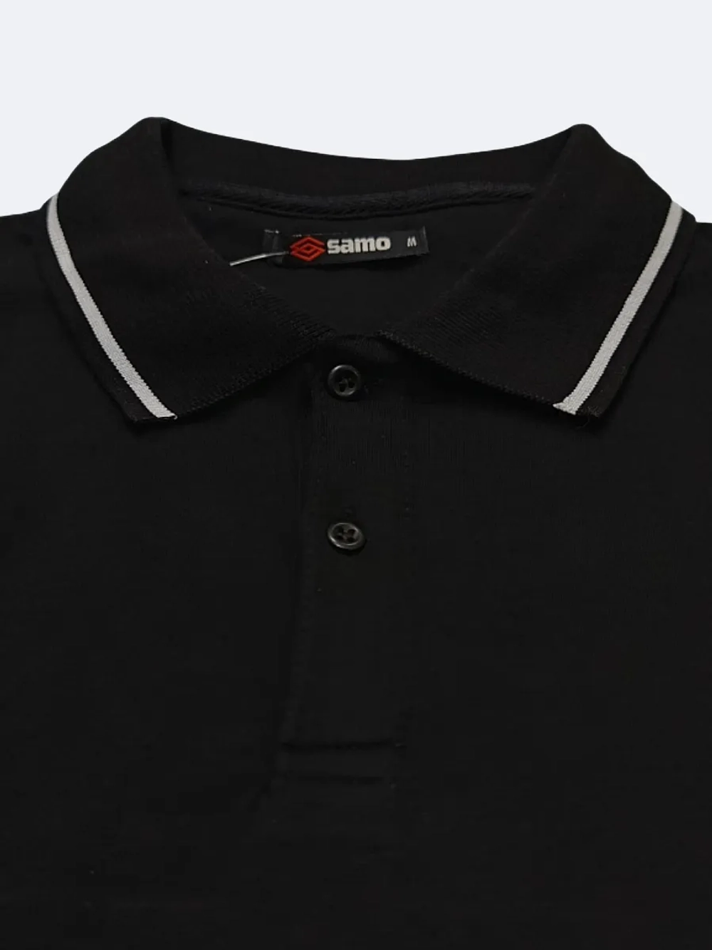 5246 Футболка-поло мужская супрем с лайкрой черный (56-3XL)
