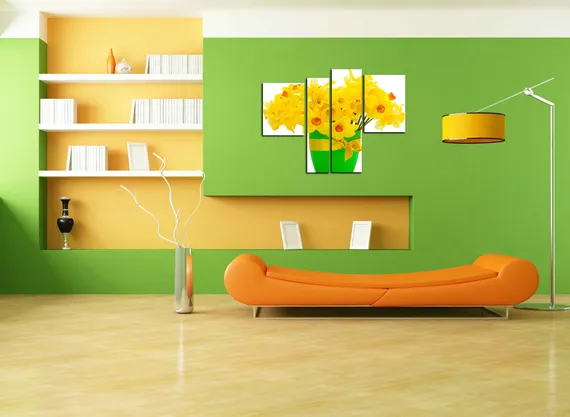 Модульная картина "Желтые нарциссы"