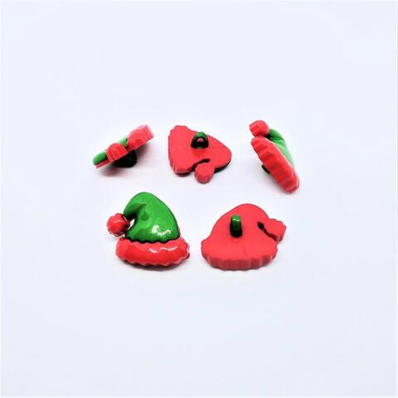 Пуговицы №666 "Новый Год", 21мм, красный с зеленым (TF 6506)