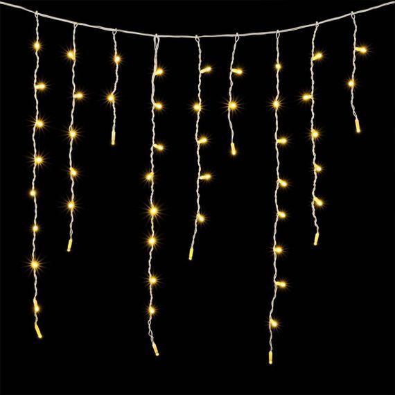 Светодиодная бахрома с колпачком 3,2 x 0,9 м тепло-белая 220В, 180 LED, провод белый ПВХ, IP65 (PIL180CAP-8-2WW)