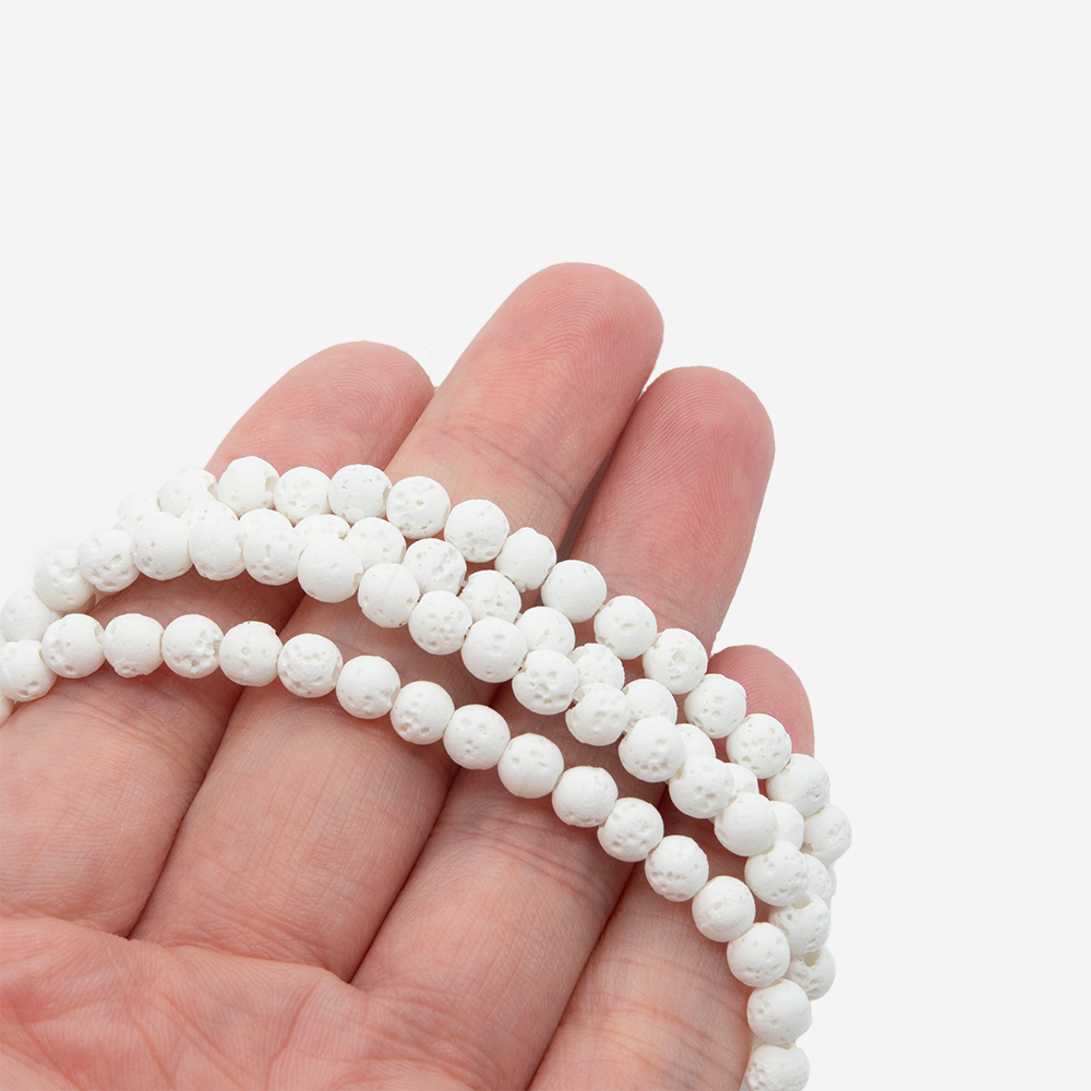 Лава вулканическая белая (имитация), 4,9мм, шар