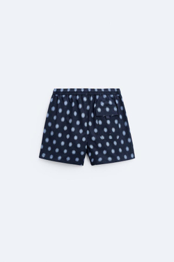 ZARA ПЛАВКИ С ПРИНТОМ СОЛНЦА, СИНИЙ / СЕРЫЙ