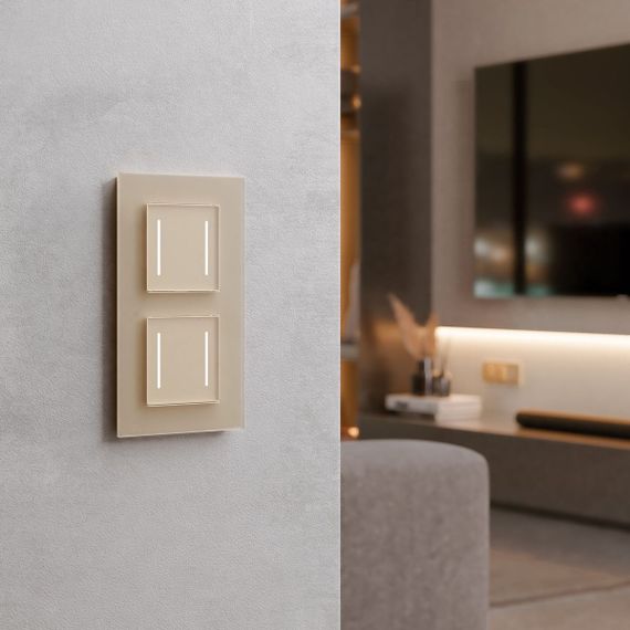 Сенсорный выключатель двухклавишный Werkel с подсветкой шампань W4523011 4690389197970