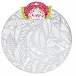 Салфетка плетеная 38см «Листья» серебро