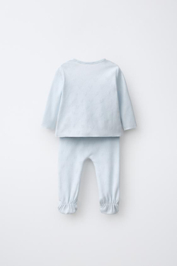 ZARA НАБОР ДЛЯ НОВОРОЖДЕННОГО С СЕРДЕЧКАМИ, ПАСТЕЛЬНО-СИНИЙ