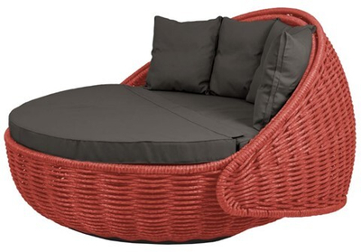 Круглый шезлонг Диван-кровать Nestbed (красный, подушка графит)