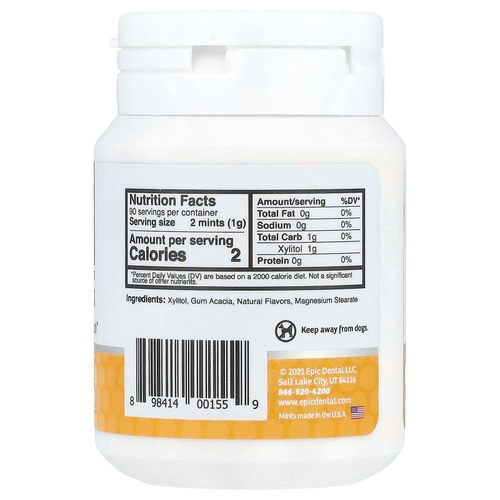 Epic Dental, Ксилитоловая мята, без сахара, свежие фрукты, 180 шт.
