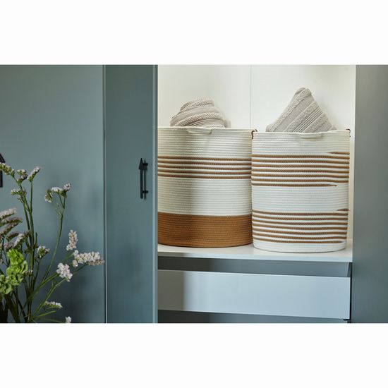 Корзина для хранения thea D35х48 см, бежевая/горчичная