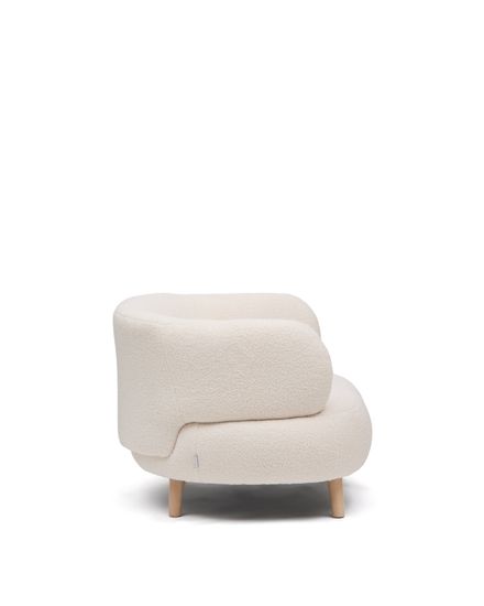 Кресло Luisa из экрю-букле с ножками из массива бука, 90 см Испания La Forma