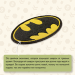 Нашивка на одежду, патч, шеврон на липучке "Знак Бэтмена" 8,5х5,2 см