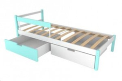 Детская кровать тахта с бортиком и ящиками Бельмарко Svogen мятно белый