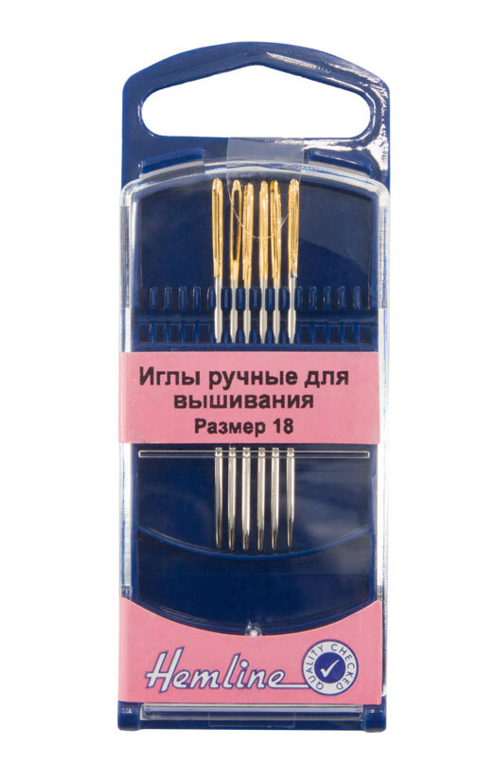Иглы для вышивания с закруглённым кончиком в пластиковом контейнере №18, 6 шт (10216100/230613/00623