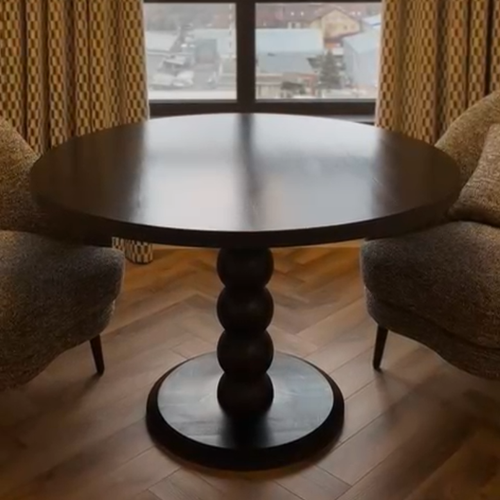 Круглый кухонный стол на ноге из шаров - RONDO