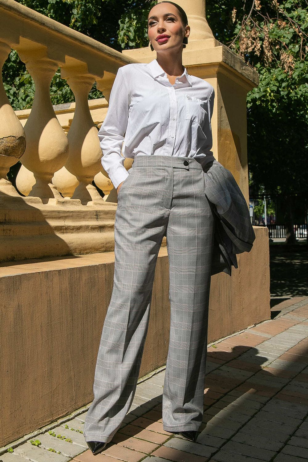 Брюки Брайн (серые/клетка) Б14105-34М LT Collection