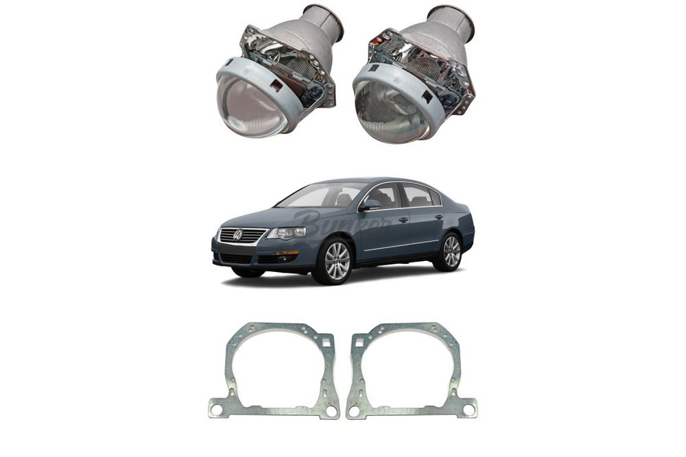 Готовый комплект для замены штатных галогенных линз Volkswagen Passat B6 2005-2010 (Галоген) Тип №2