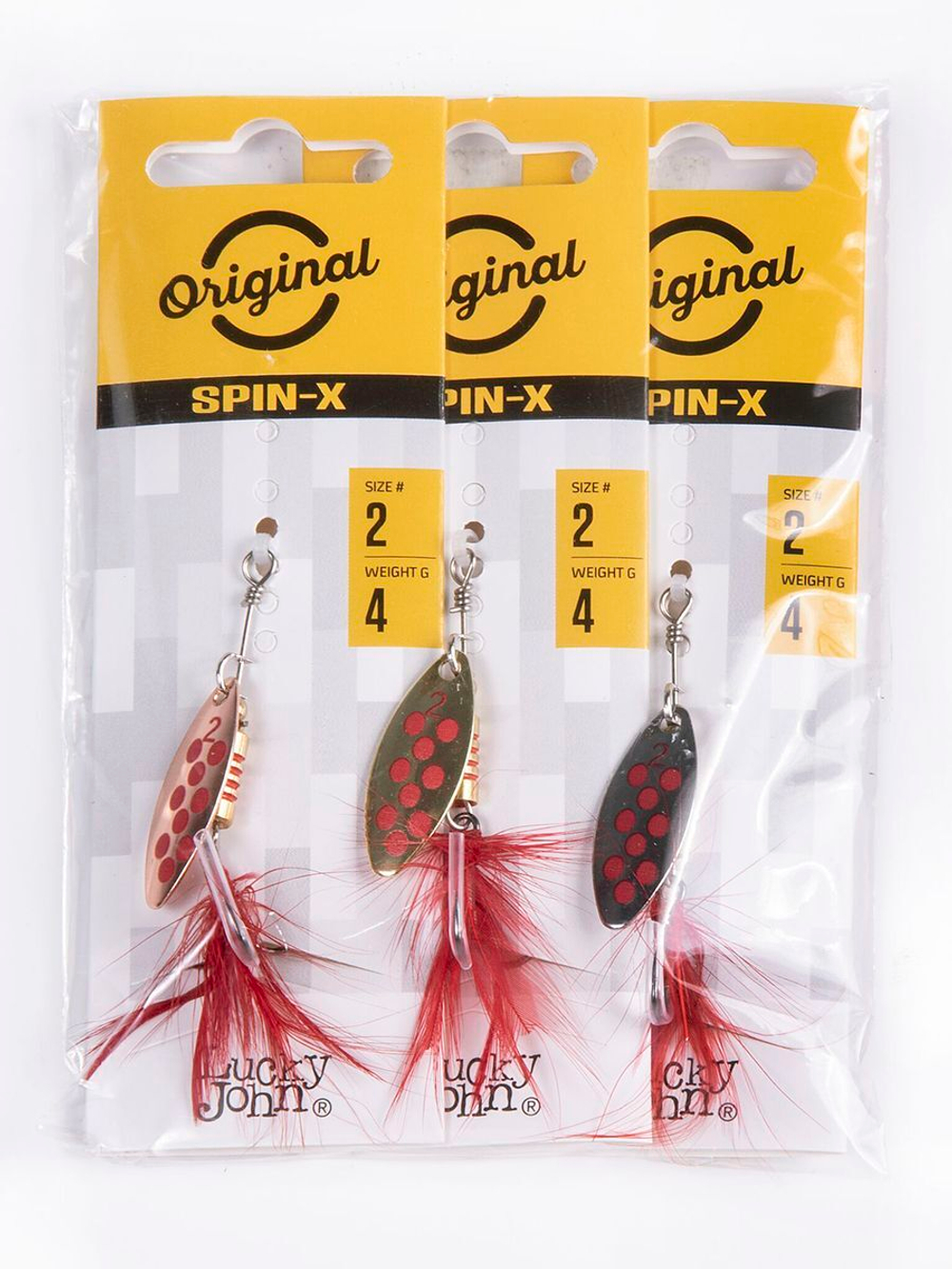 Блесна вращающаяся Lucky John SPIN X LONG 05 12,0г CR (5шт. в упк.)