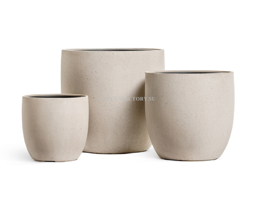 Кашпо TREEZ Effectory - Beton - Округлый конус - Белый песок