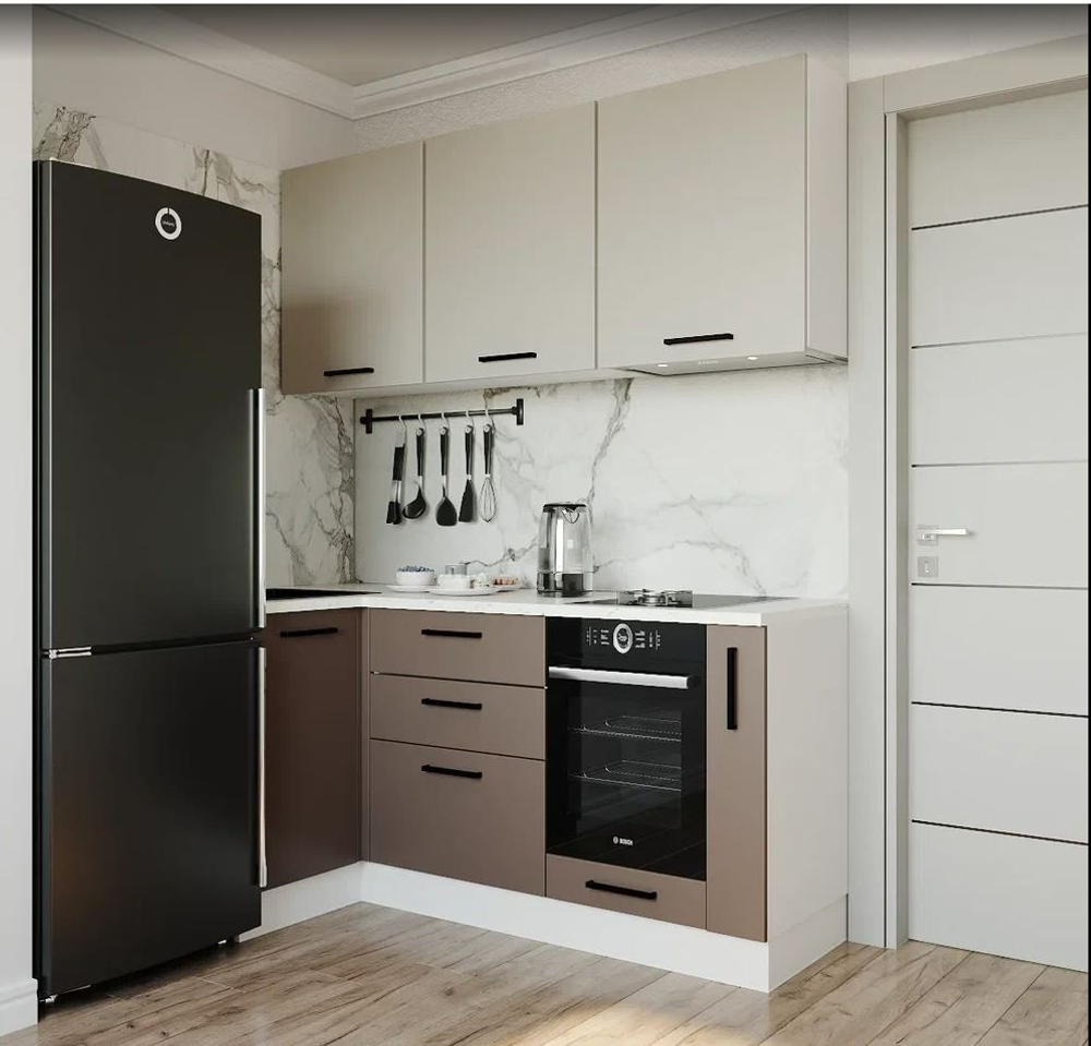 Кухонный гарнитур угловой Латте 1000х1800 (38мм)