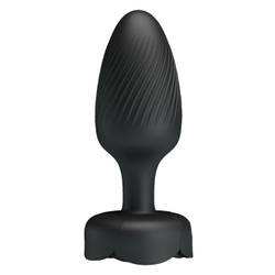 Черная анальная вибропробка с подсветкой Osborn - 9,8 см.