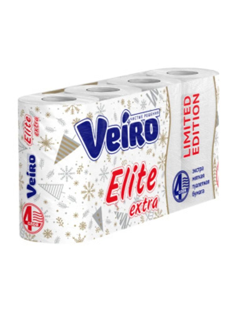 Veiro Elite Extra 4-х слойн. (8шт) бумага туалетная белая с тиснением