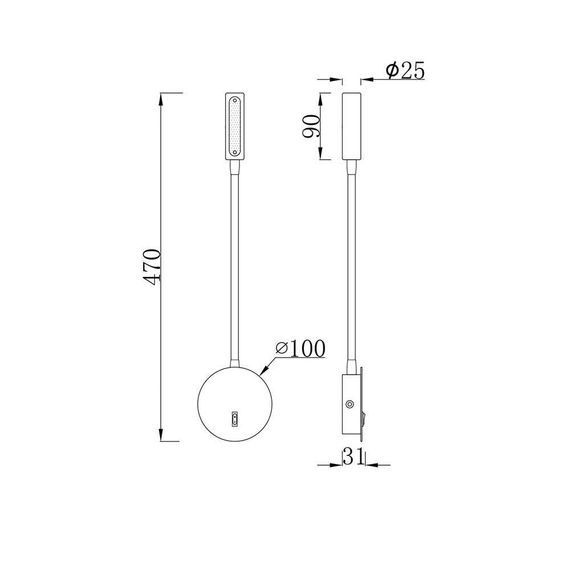 Бра Maytoni Technical Stem C035WL-L3MG3K