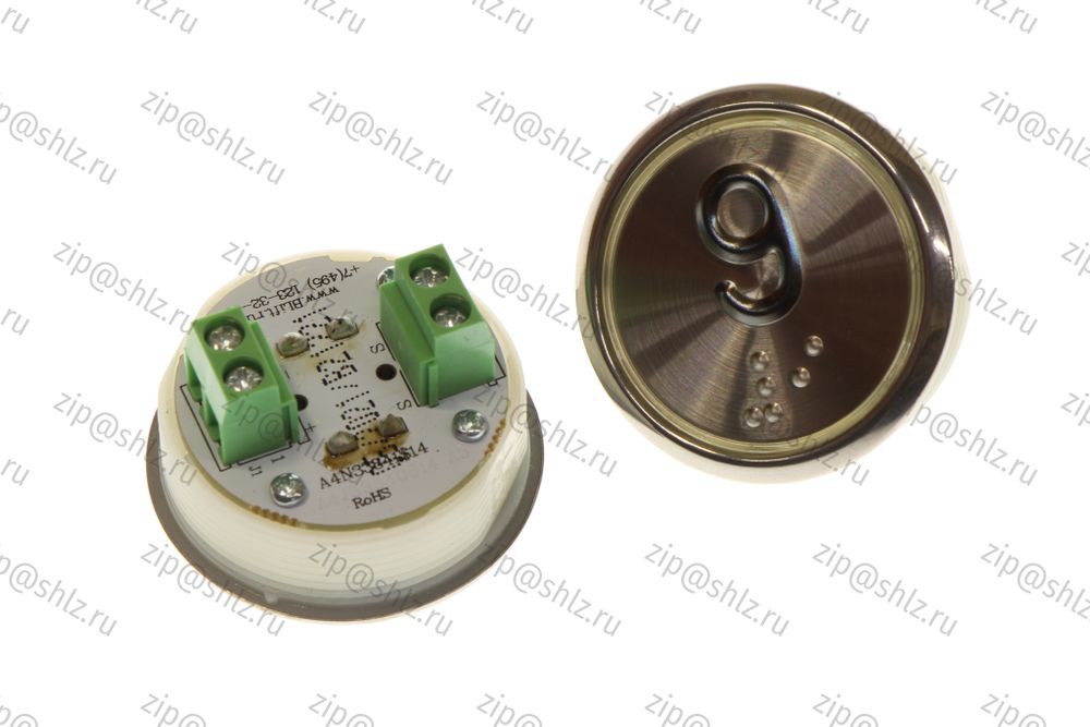 Кнопка (кнопочный модуль) EA2406S-S-R &quot;9 этаж&quot;, круглая, красная статическая подсветка, Брайль