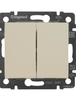 Выключатель двухклавишный Legrand Valena 774305+ рамка Legrand Valena 774351- 1 шт.